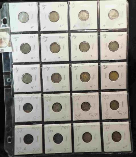 (2) 1910, (2) 1911, 1912, 1913, & (2) 1917 Canada Silver Half Dimes; & (12) 1939-1950 Canada Silver