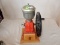 Vintage deco table top small wheel coffee grinder, 