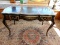 Nice Drexel Et Cetera French Louis XV style Leather Top Writing Desk, with bronze accents, cond G-VG