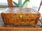 Lovely carved Asian camphor wood chest, with people scene, cond VG, cannot ship in-house