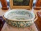 Nice Asian porcelain foot bath with fish design, cond VG