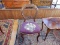 Antique carved balloon back parlor chair with needle point cover, cond VG, cannot ship in-house