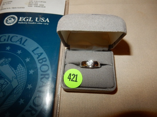 Beautiful modern ladies 14KT white gold and diamond engagement ring (like new) comes with EGL gradin