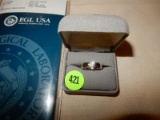Beautiful modern ladies 14KT white gold and diamond engagement ring (like new) comes with EGL gradin