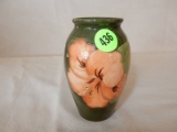 Original vintage Moorcroft porcelain small vase, floral design, cond VG