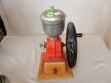 Vintage deco table top small wheel coffee grinder, 