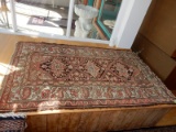 Vintage Arts & Crafts era 100% wool area rug, shows wear from age / use