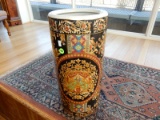 Lovely porcelain Asian cylinder vase / umbrella holder, floral design, cond VG, cannot ship in-house
