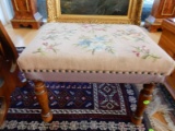 Vintage needle point foot stool, cond VG