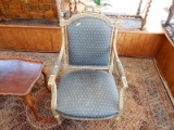 Lovely antique? / vintage carved French style parlor arm chair, cond VG, cannot ship in-house