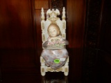 Large Lladro Spain Reverie 1398 Valencia Girl In Chair Flowers Porcelain, cond VG