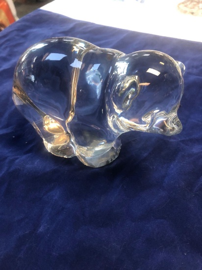 Vintage crystal bear figure maker unknown measures 6 inch long condition excellent