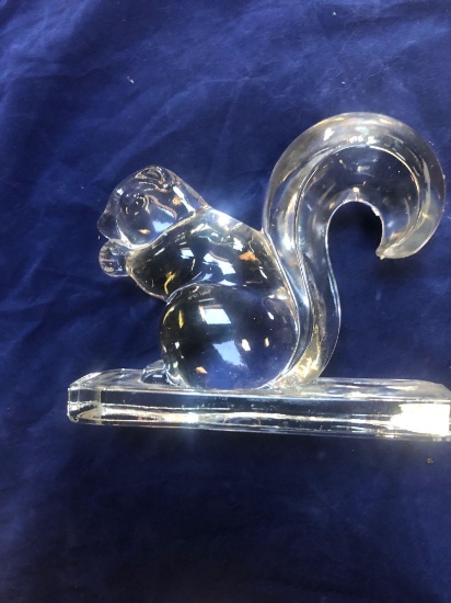 Vintage crystal squirrel figure maker unknown measures 6 inches long condition excellent