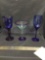 Group of three piece miscellaneous cobalt glassware