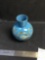 Vintage handblown blue vase some gold color missing on top