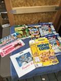 Box of vintage group of cardboard cereal and other boxes