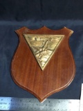 Vintage plaque with bronze inlay