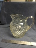 Vintage glass lemonade pitcher with applied handle