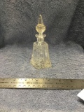Antique cut glass perfume bottle with small chip on bottom