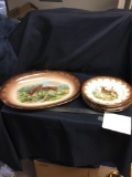 Antique SAXON china wild game platter and plates