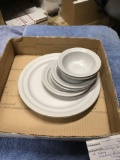 vintage box of Gray Harmony House Melmac  dinnerware