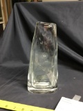 Etched glass vase