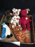 Group of vintage beanie babies with tags five piece