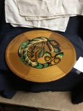 Hand painted wooden platter made in British Columbia