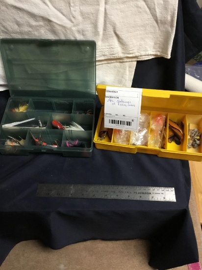 Two piece containers of fishing Lures