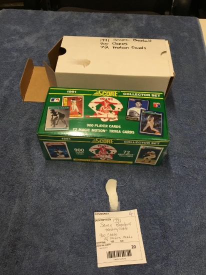 1991 score baseball trading cards 900 player cards 72 magic motion trivia cards