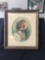 Antique watercolor of 1900s lady signed by artist dated 1900s in fancy frame