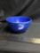 Rare small blue mixing bowl with side design