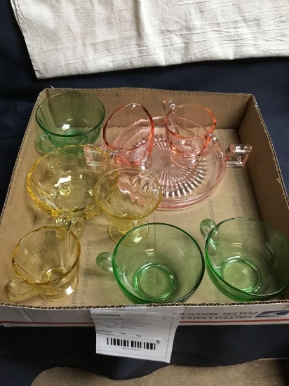 Nine piece miscellaneous depression glassware great shape