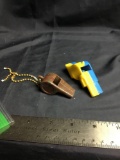 Vintage two piece plastic whistles one Renwal