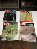 four piece 1960s life magazines
