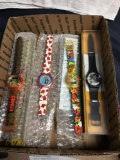four pc. mint in box children's watches various subjects
