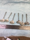 Six piece antique round spoons