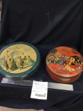 vintage two piece candy tins