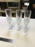 three piece Waterford marquis champagne glasses