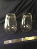 Vintage two piece glass lantern shades