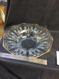 Vintage ice blue cambridge console etched bowl