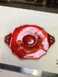 antique ruby glass serving tray