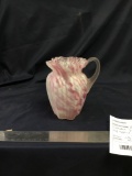 antique spatter glass pitcher with applied handle