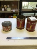 three piece vintage coffee tins