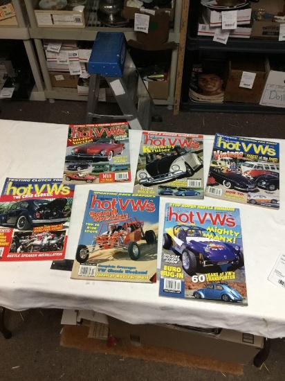 vintage group of six piece hot VW magazines