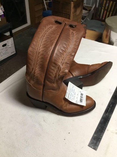 vintage tony lama style 4809 size 8 1/2 leather cowboy boots