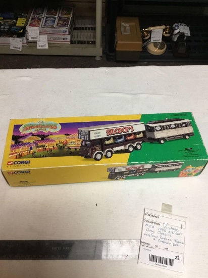 vintage 1995 diecast CORGI Classics Leland dodge him truck and caravan set