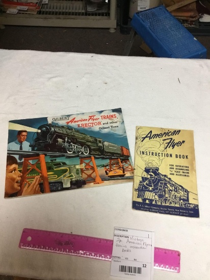 vintage two piece American flyers train instruction books