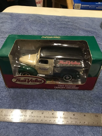 vintage 1999 ERTL collectibles true value hardware 1947 dodge canopy delivery diecast metal bank