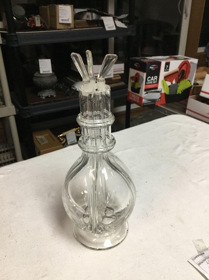 vintage four chamber liquid bottle missing one spout